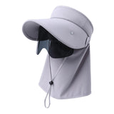 Maxbell Sun Visor Hat with Lens Hiking Fishing Hat for Travel Cycling Outdoor Sports Light Gray