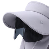 Maxbell Sun Visor Hat with Lens Hiking Fishing Hat for Travel Cycling Outdoor Sports Light Gray
