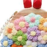 Maxbell Crochet Bag Casual Flowers Knitted Phone Wallet Purse Trendy Crossbody Purse White