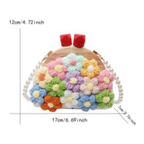 Maxbell Crochet Bag Casual Flowers Knitted Phone Wallet Purse Trendy Crossbody Purse White