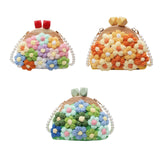 Maxbell Crochet Bag Casual Flowers Knitted Phone Wallet Purse Trendy Crossbody Purse White