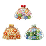 Maxbell Crochet Bag Casual Flowers Knitted Phone Wallet Purse Trendy Crossbody Purse White