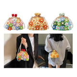 Maxbell Crochet Bag Casual Flowers Knitted Phone Wallet Purse Trendy Crossbody Purse White