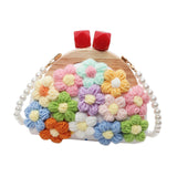 Maxbell Crochet Bag Casual Flowers Knitted Phone Wallet Purse Trendy Crossbody Purse White