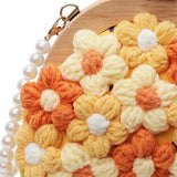 Maxbell Crochet Bag Casual Flowers Knitted Phone Wallet Purse Trendy Crossbody Purse Yellow