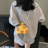 Maxbell Crochet Bag Casual Flowers Knitted Phone Wallet Purse Trendy Crossbody Purse Yellow