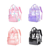 Maxbell Transparent Backpack PVC Clear Laptop Backpack for Teens College Pink Colorful