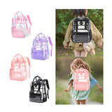 Maxbell Transparent Backpack PVC Clear Laptop Backpack for Teens College Pink Colorful