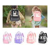 Maxbell Transparent Backpack PVC Clear Laptop Backpack for Teens College Pink Colorful
