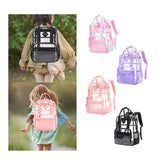 Maxbell Transparent Backpack PVC Clear Laptop Backpack for Teens College Pink Colorful