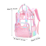 Maxbell Transparent Backpack PVC Clear Laptop Backpack for Teens College Pink Colorful