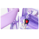 Maxbell Transparent Backpack PVC Clear Laptop Backpack for Teens College Purple