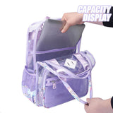 Maxbell Transparent Backpack PVC Clear Laptop Backpack for Teens College Purple