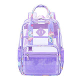 Maxbell Transparent Backpack PVC Clear Laptop Backpack for Teens College Purple