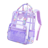 Maxbell Transparent Backpack PVC Clear Laptop Backpack for Teens College Purple