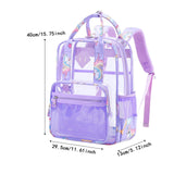 Maxbell Transparent Backpack PVC Clear Laptop Backpack for Teens College Purple
