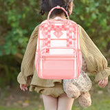 Maxbell Transparent Backpack PVC Clear Laptop Backpack for Teens College Pink