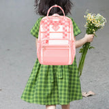 Maxbell Transparent Backpack PVC Clear Laptop Backpack for Teens College Pink
