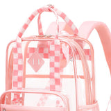 Maxbell Transparent Backpack PVC Clear Laptop Backpack for Teens College Pink