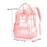 Maxbell Transparent Backpack PVC Clear Laptop Backpack for Teens College Pink