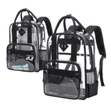 Maxbell Transparent Backpack PVC Clear Laptop Backpack for Teens College Black