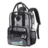 Maxbell Transparent Backpack PVC Clear Laptop Backpack for Teens College Black