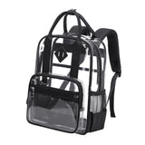Maxbell Transparent Backpack PVC Clear Laptop Backpack for Teens College Black