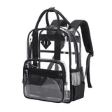 Maxbell Transparent Backpack PVC Clear Laptop Backpack for Teens College Black