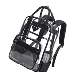 Maxbell Transparent Backpack PVC Clear Laptop Backpack for Teens College Black