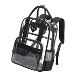 Maxbell Transparent Backpack PVC Clear Laptop Backpack for Teens College Black
