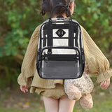 Maxbell Transparent Backpack PVC Clear Laptop Backpack for Teens College Black