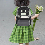 Maxbell Transparent Backpack PVC Clear Laptop Backpack for Teens College Black