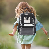 Maxbell Transparent Backpack PVC Clear Laptop Backpack for Teens College Black