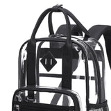 Maxbell Transparent Backpack PVC Clear Laptop Backpack for Teens College Black