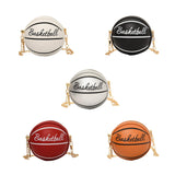 Maxbell Basketball Shaped Purse Casual Mini Round Ball Bag for Street Work Commuting White