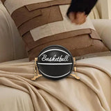 Maxbell Basketball Shaped Purse Casual Mini Round Ball Bag for Street Work Commuting black