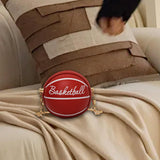 Maxbell Basketball Shaped Purse Casual Mini Round Ball Bag for Street Work Commuting red