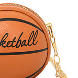 Maxbell Basketball Shaped Purse Casual Mini Round Ball Bag for Street Work Commuting brown
