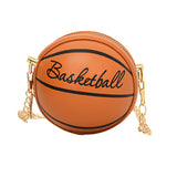 Maxbell Basketball Shaped Purse Casual Mini Round Ball Bag for Street Work Commuting brown