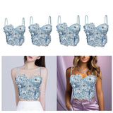 Maxbell Bustier Corset Vest Versatile Stylish Tank Top for Club Music Festival Dance S