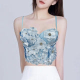 Maxbell Bustier Corset Vest Versatile Stylish Tank Top for Club Music Festival Dance S