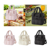 Maxbell Lunch Box Versatile Portable Cooler Handbag for Boys Girls Camping Traveling Pink