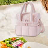 Maxbell Lunch Box Versatile Portable Cooler Handbag for Boys Girls Camping Traveling Pink