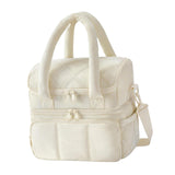 Maxbell Lunch Box Versatile Portable Cooler Handbag for Boys Girls Camping Traveling Beige