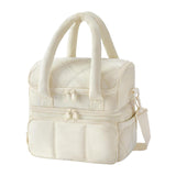 Maxbell Lunch Box Versatile Portable Cooler Handbag for Boys Girls Camping Traveling Beige