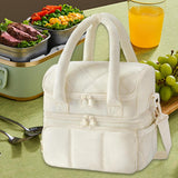 Maxbell Lunch Box Versatile Portable Cooler Handbag for Boys Girls Camping Traveling Beige