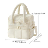 Maxbell Lunch Box Versatile Portable Cooler Handbag for Boys Girls Camping Traveling Beige