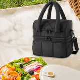 Maxbell Lunch Box Versatile Portable Cooler Handbag for Boys Girls Camping Traveling Black