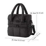 Maxbell Lunch Box Versatile Portable Cooler Handbag for Boys Girls Camping Traveling Black