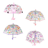 Maxbell Children Umbrella Clear Rain Umbrella Windproof Stick Umbrella for Traveling Kitten
